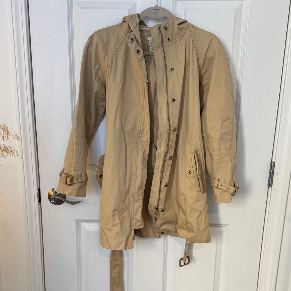 J. Crew Midi Tan Trench Coat
